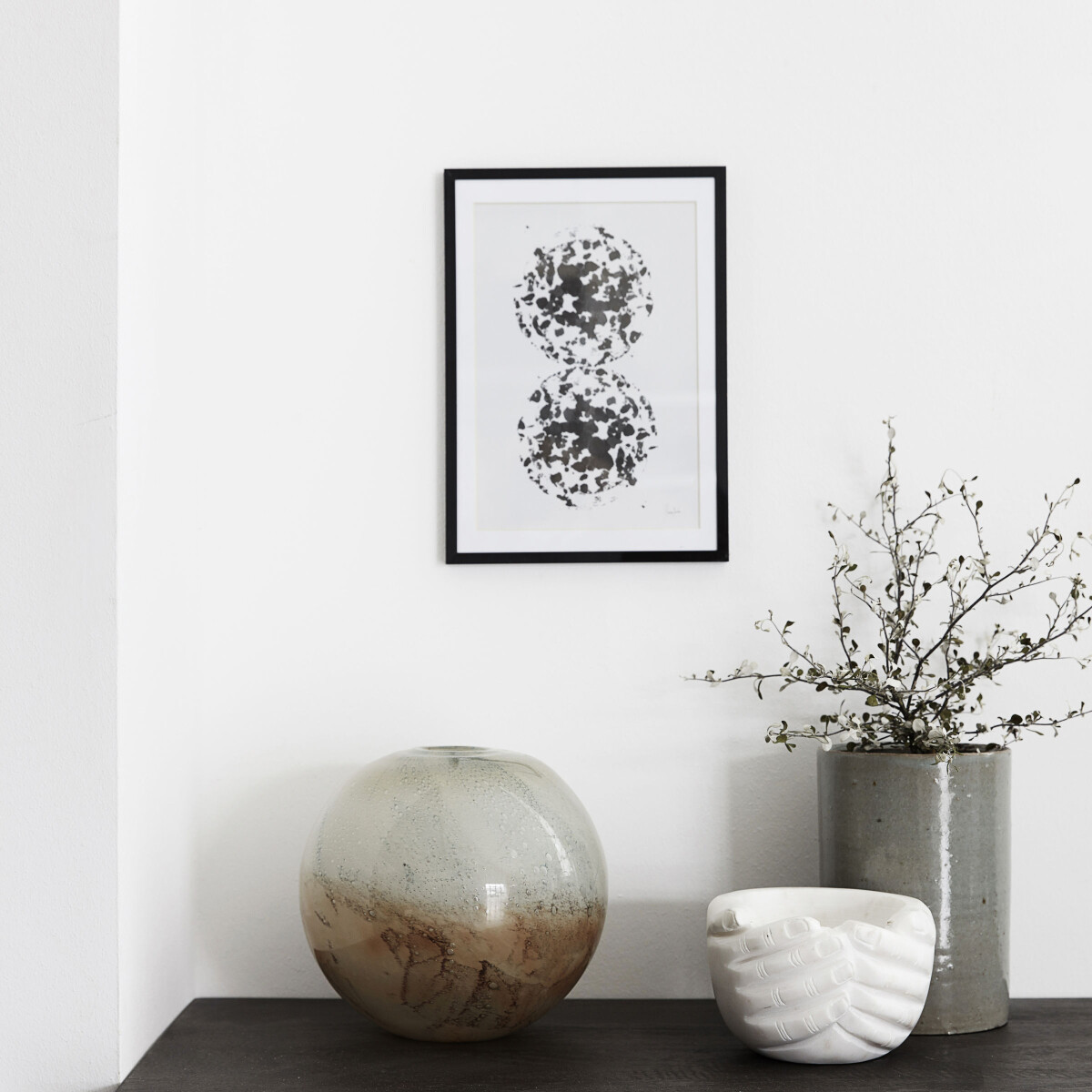 House Doctor - Skål - Hands - Marmor - Råhvid - Ø 15 Cm