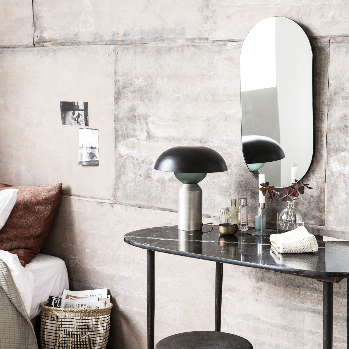 House Doctor - Skrivebord - Eda - Sort Marmor - 74X62X110 Cm