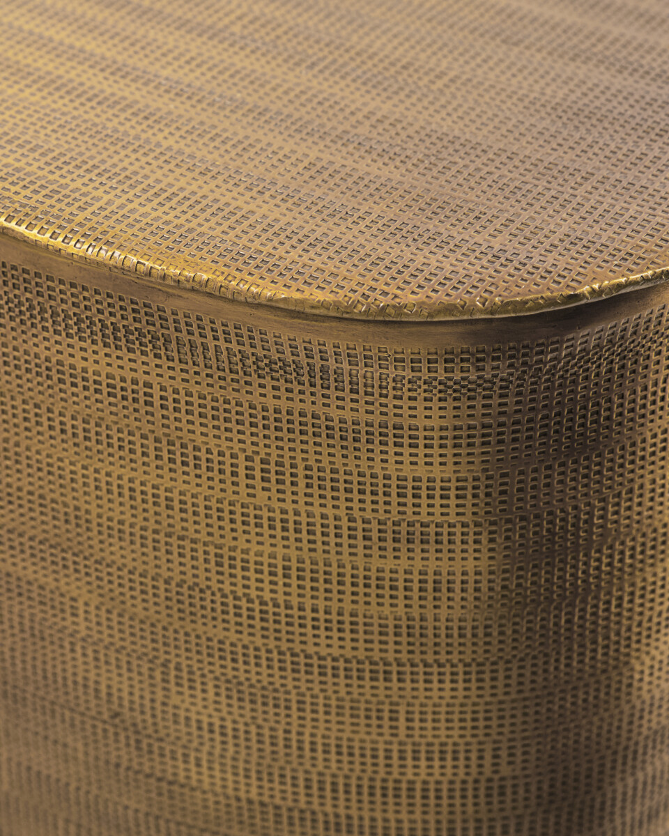 House Doctor - Sofabord Med Opbevaring - Cajas - Antik Guld Finish - 2 Stk