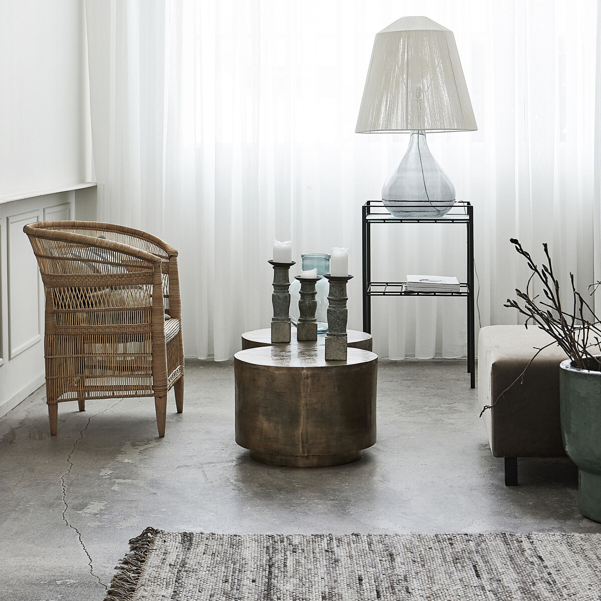 House Doctor - Sofabord - Rota - Antik Messing - 35X50 Cm