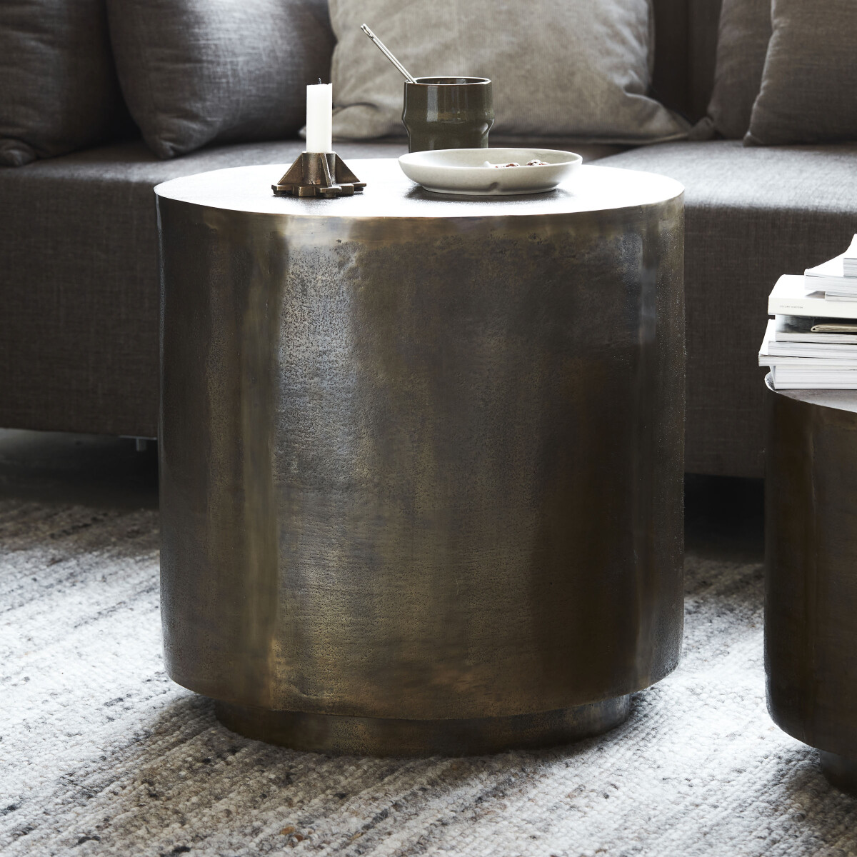 House Doctor - Sofabord - Rota - Antik Messing - 50X50 Cm