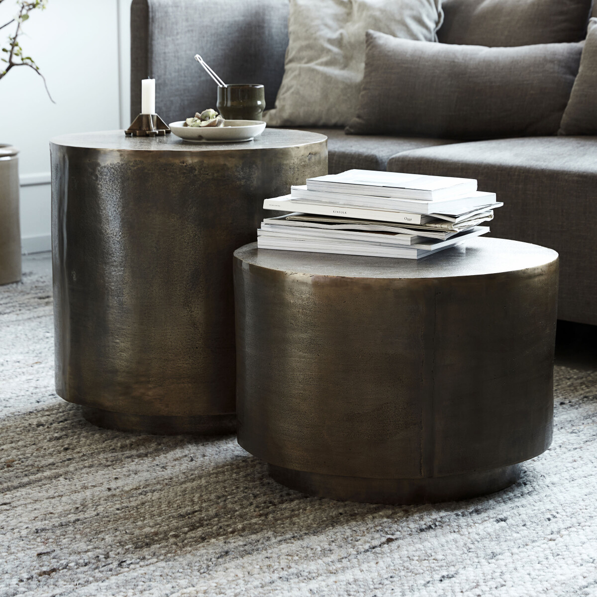 House Doctor - Sofabord - Rota - Antik Messing - 50X50 Cm