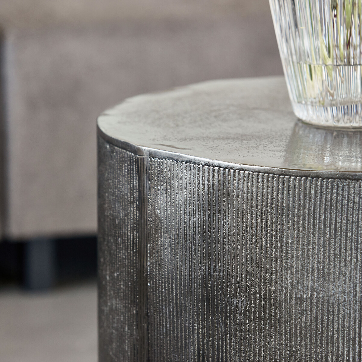 House Doctor - Sofabord - Rota - Børstet Sølv - 50X50 Cm