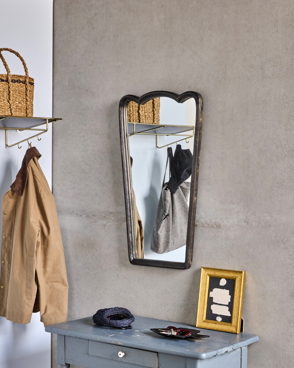 House Doctor - Spejl Med Ramme - Hdjamp - Mdf Træ - Sort