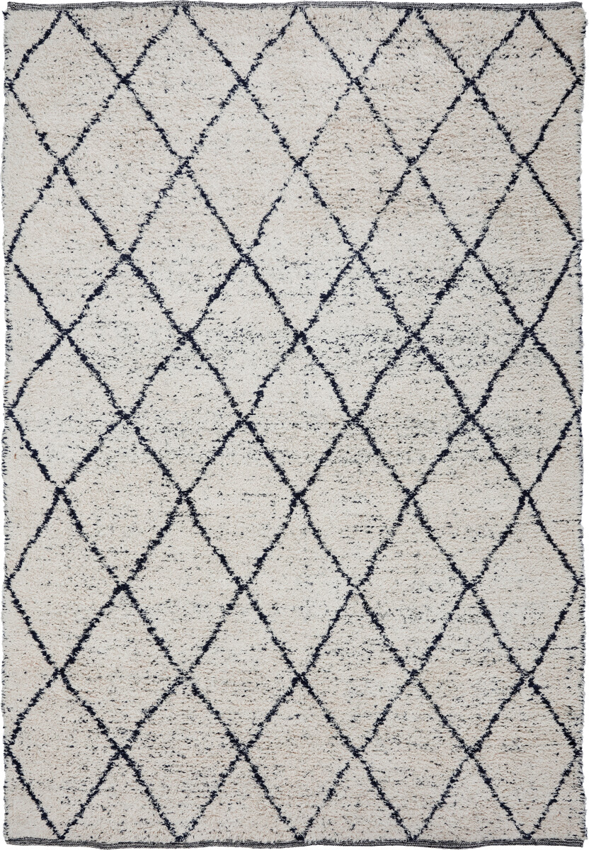 House Doctor - Gulvtæppe - Cruz - Sort Og Råhvid - 140X200 Cm