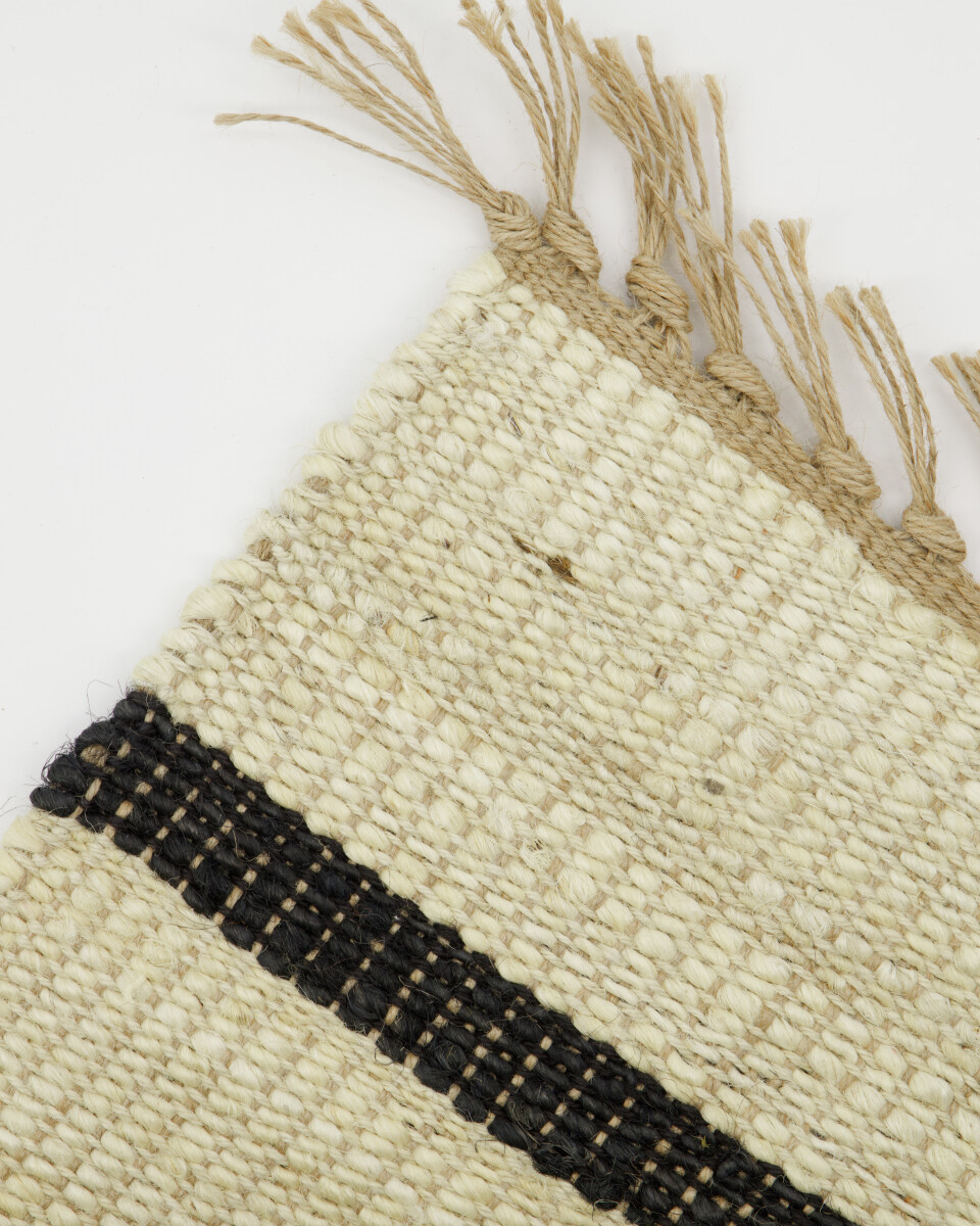 House Doctor - Gulvtæppe - Sima - Natur Og Sort - 180X180 Cm