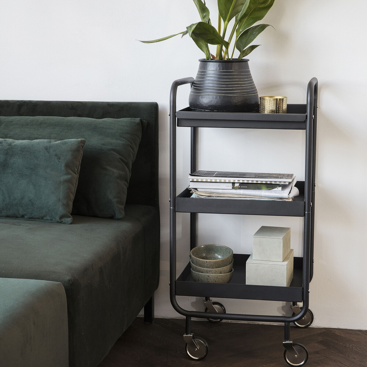 House Doctor - Rullebord - Roll - Sort - 85X38X42 Cm