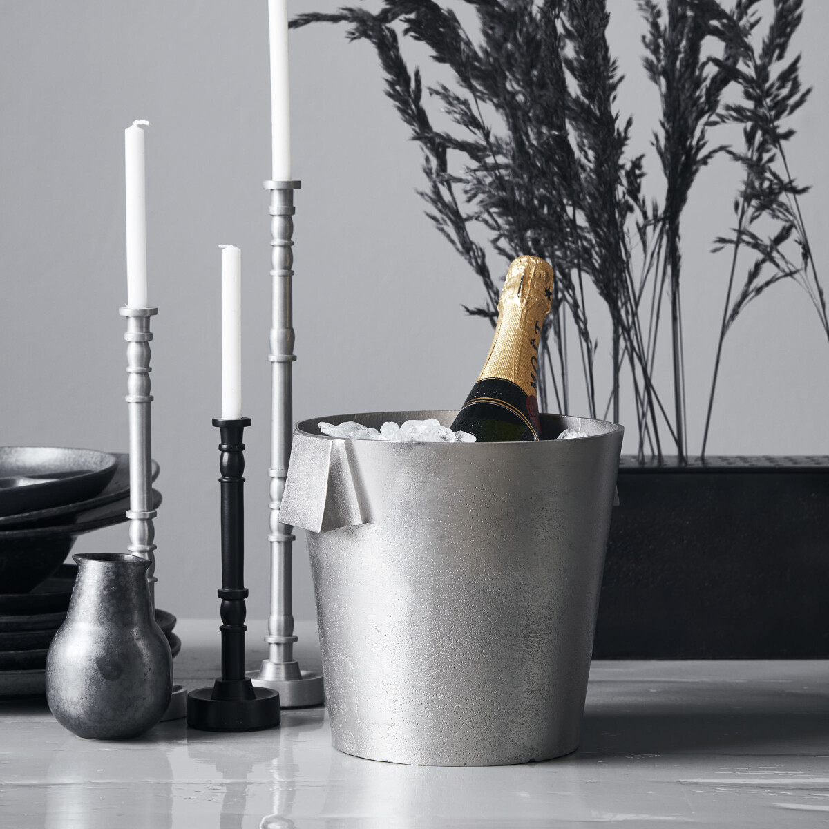 House Doctor - Vinkøler Spand - Buck - Børstet Sølv