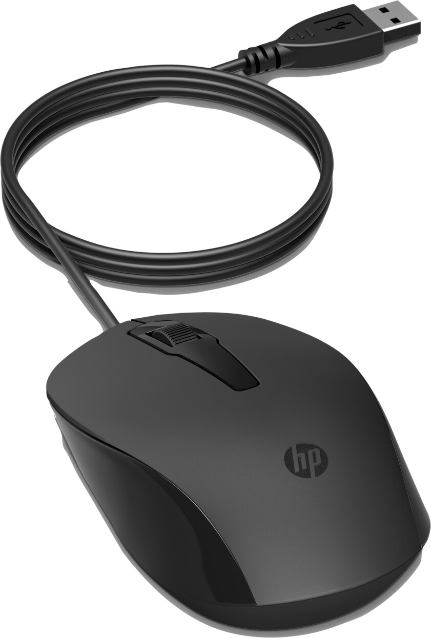 Hp - 150 Wired Mouse Black