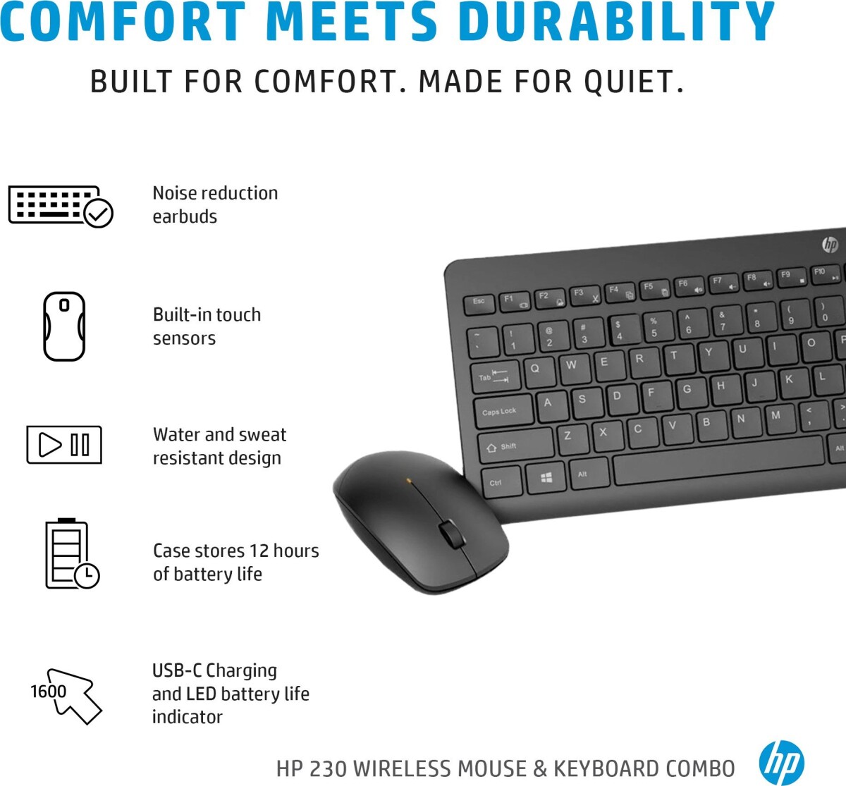 Hp - 230 Wireless Desktop Set Black - Nordic