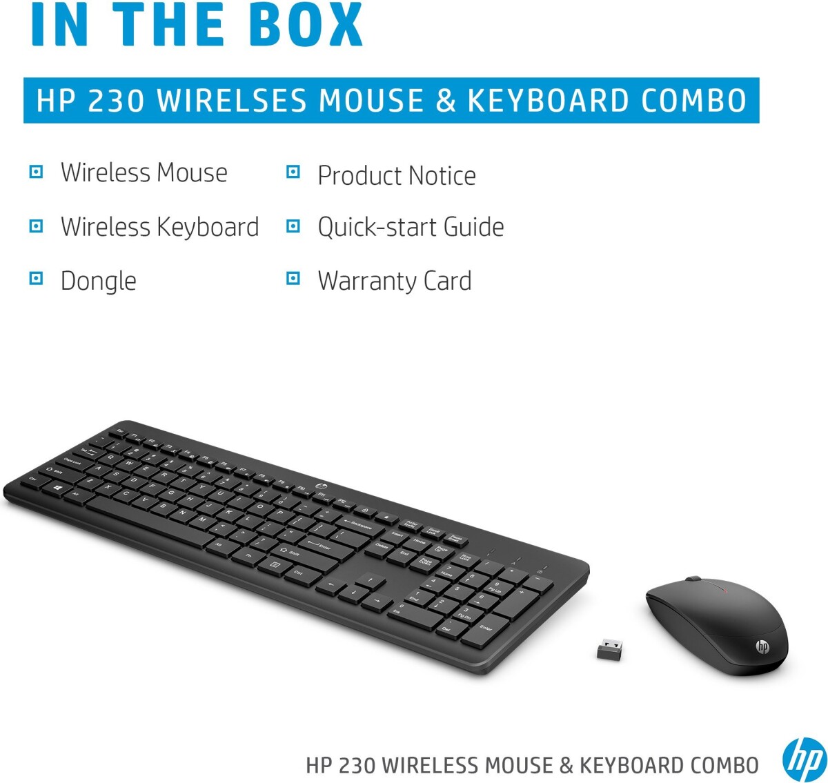 Hp - 230 Wireless Desktop Set Black - Nordic