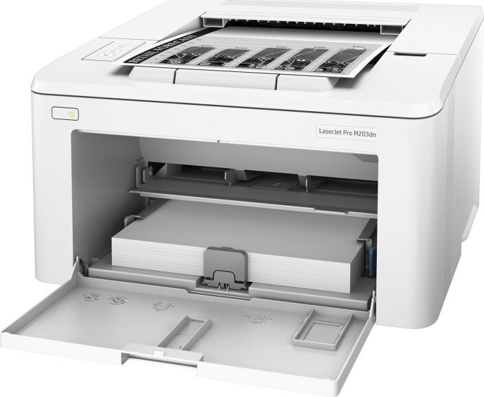 Hp Hewlett Packard Laserjet Printer M203dn - Sort Hvid Print | Se tilbud og køb på Gucca.dk