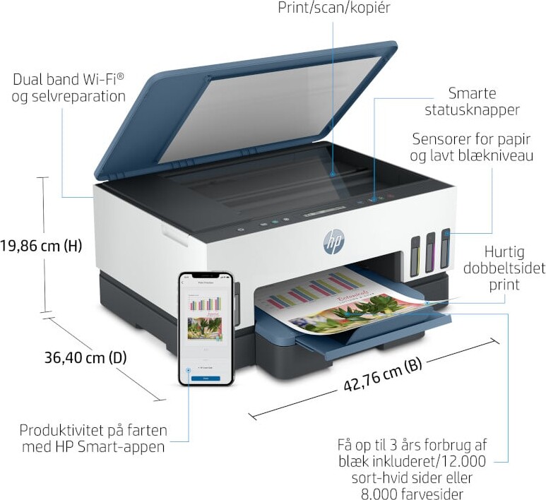 Hp - Smart Tank 7006 All-In-One Inkjet Multifunction Printer