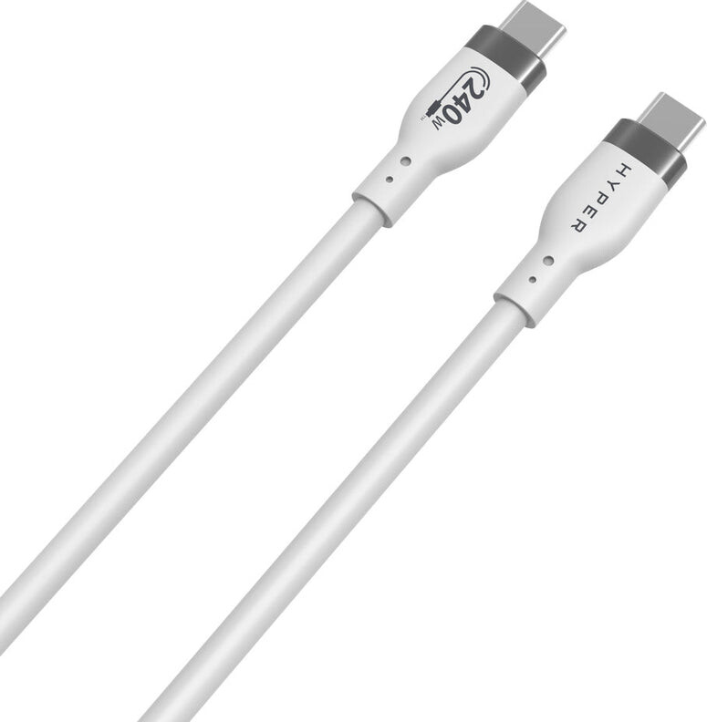 Hyper - Usb-C Kabel - 1M - Silikone - 240W - Hvid