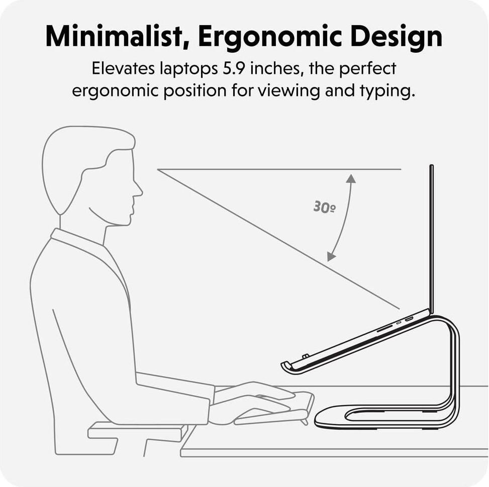Hyper - Hyperspace Ergonomic Laptop Stand Space Grey