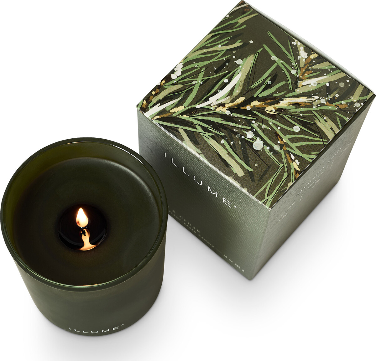 Illume - Balsam And Cedar - Glass Candle Duftlys - Grøn