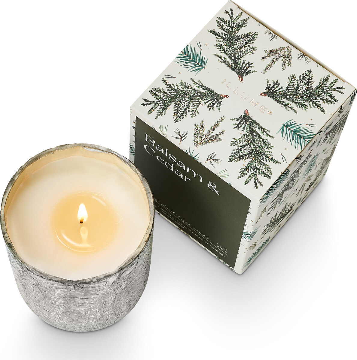 Illume - Duftlys - Balsam Og Cedar - Crackle Glas - 40 Timer