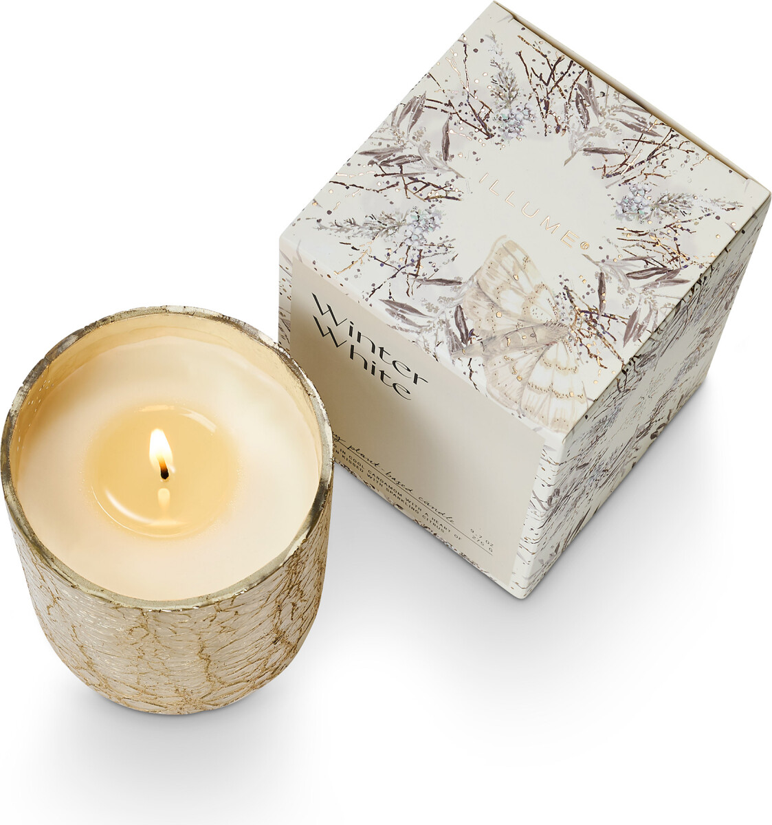 Illume - Duftlys - Winter White - Crackle Glas - 40 Timer