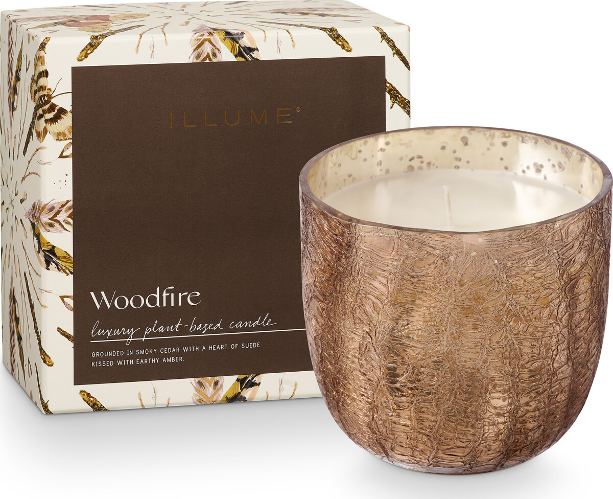 Illume - Duftlys - Woodfire - Crackle Glas - 80 Timer
