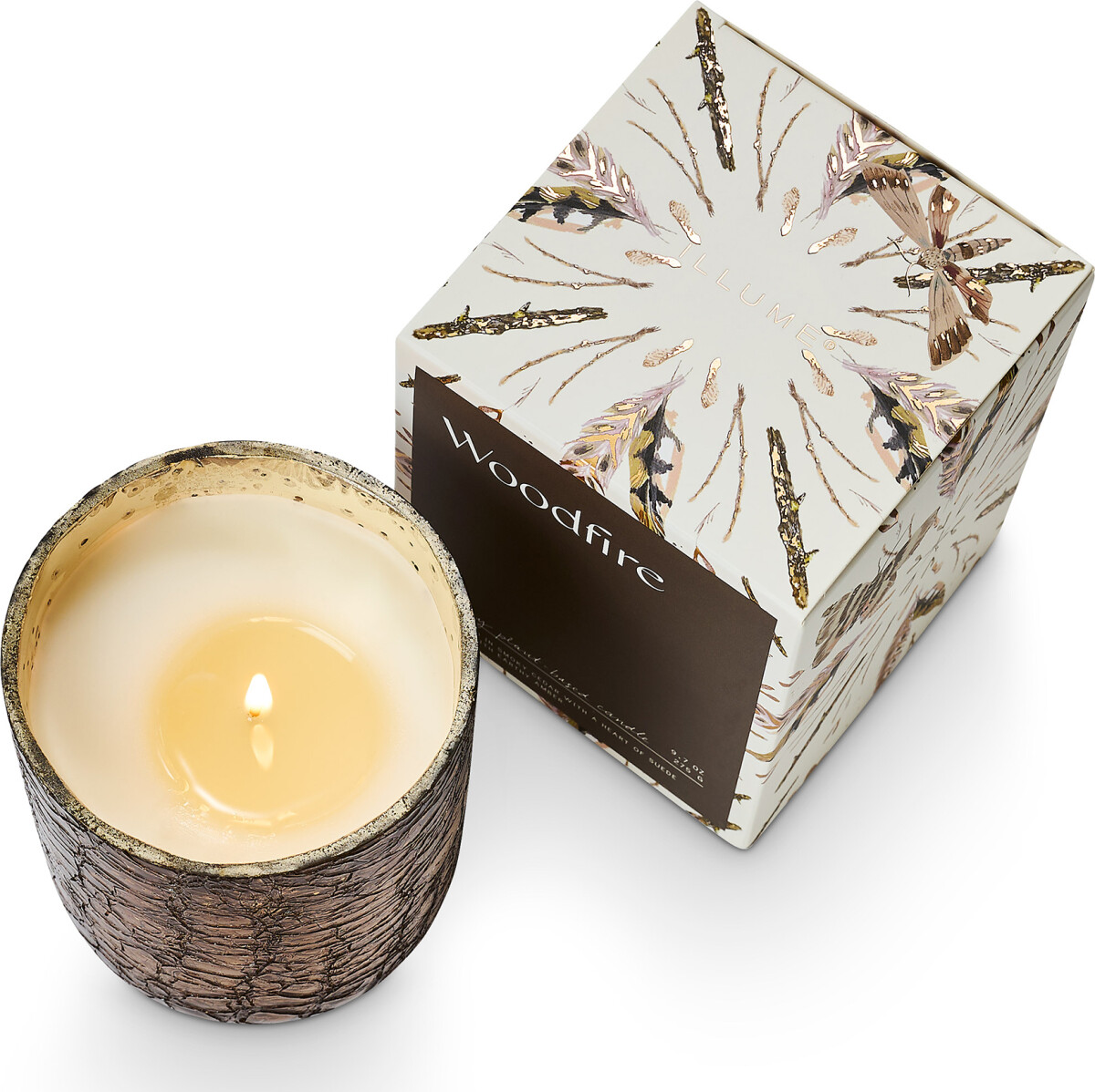 Illume - Duftlys - Woodfire - Crackle Glas - 40 Timer