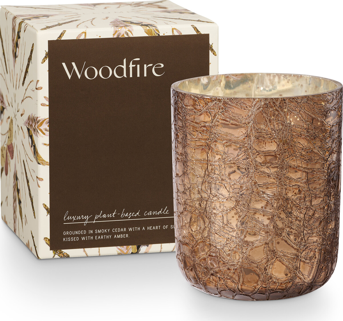 Illume - Duftlys - Woodfire - Crackle Glas - 40 Timer