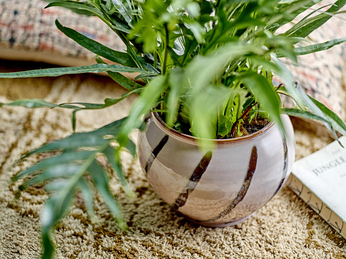 Bloomingville - Iman Urtepotteskjuler - Rosa - Stentøj Keramik