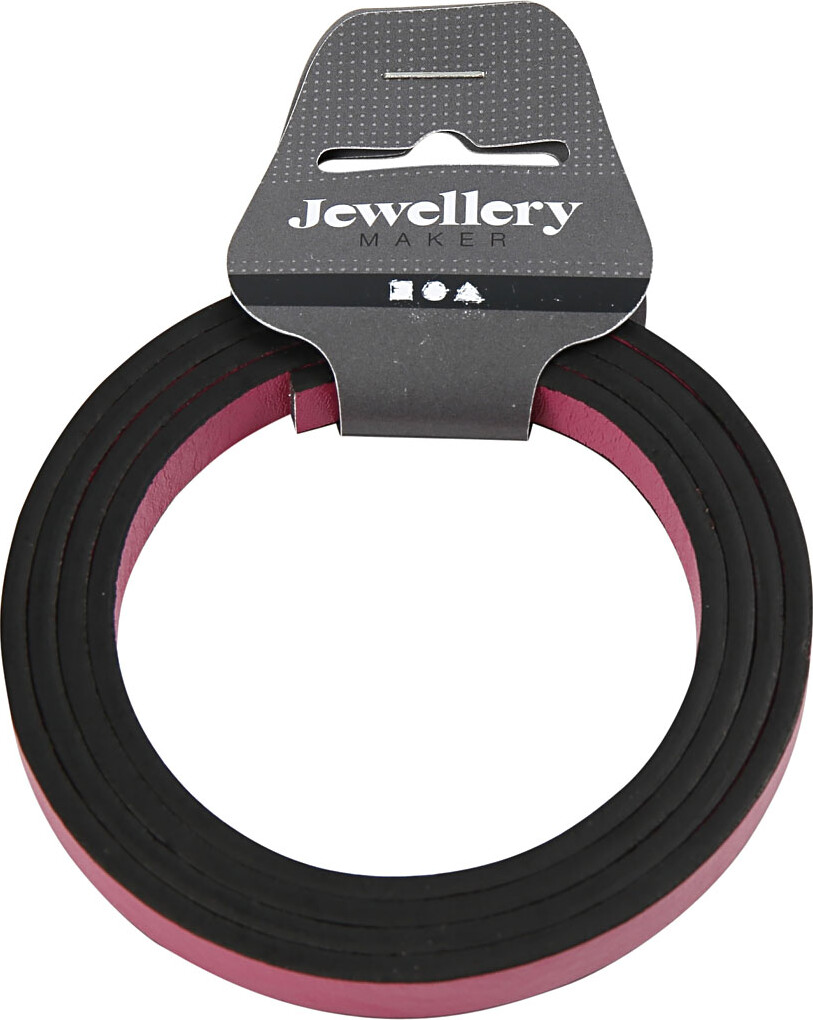 Imiteret Læderbånd - B 10 Mm - Tykkelse 3 Mm - Pink - 1 M