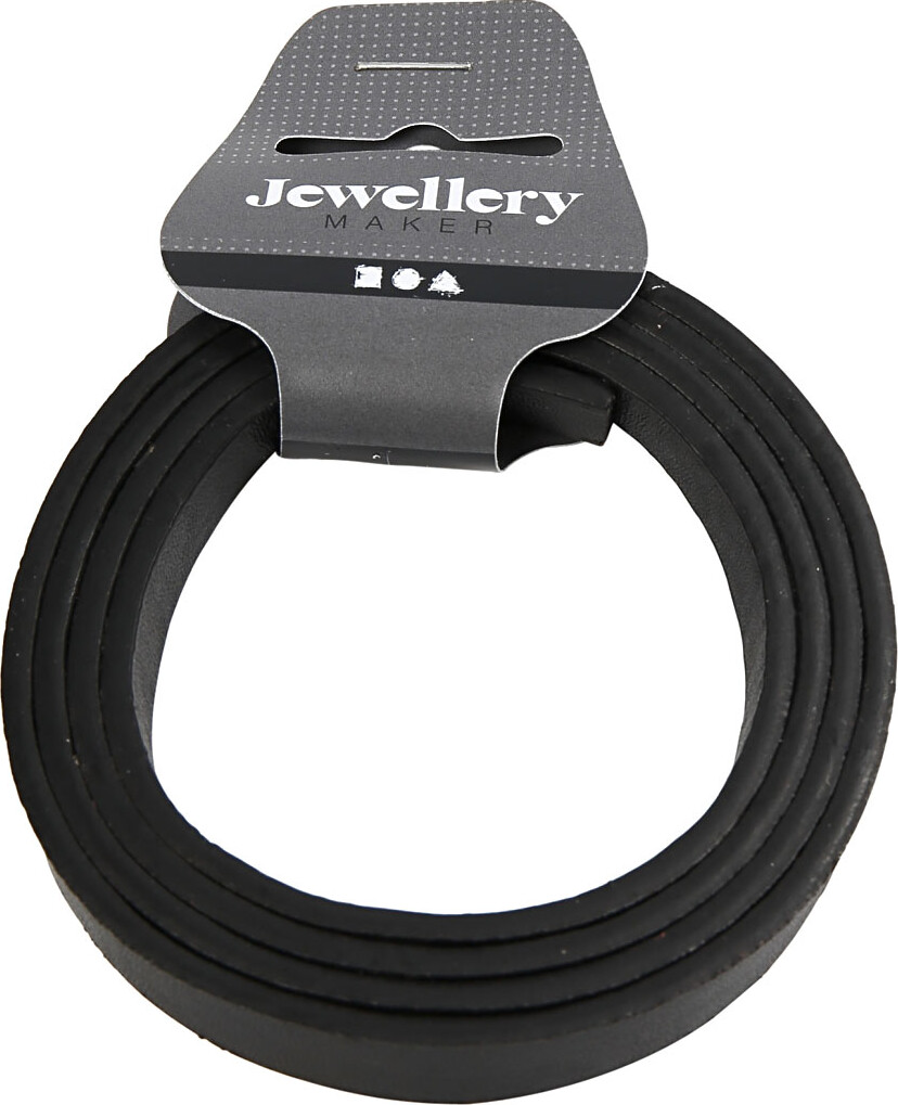 Imiteret Læderbånd - B 10 Mm - Tykkelse 3 Mm - Sort - 1 M