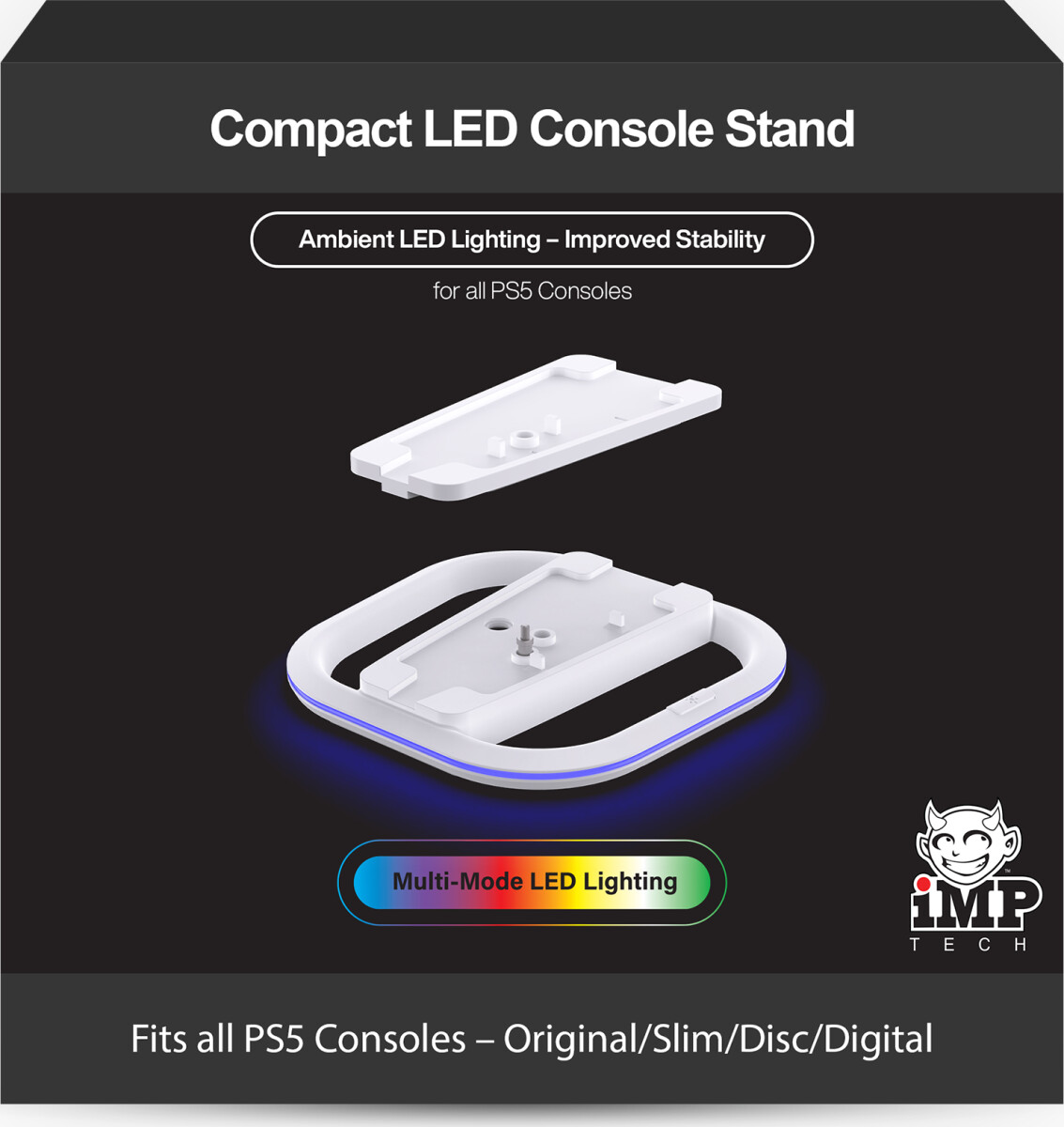 Imp Compact Led Stand For Ps5 Original And Slim Disc And Digital