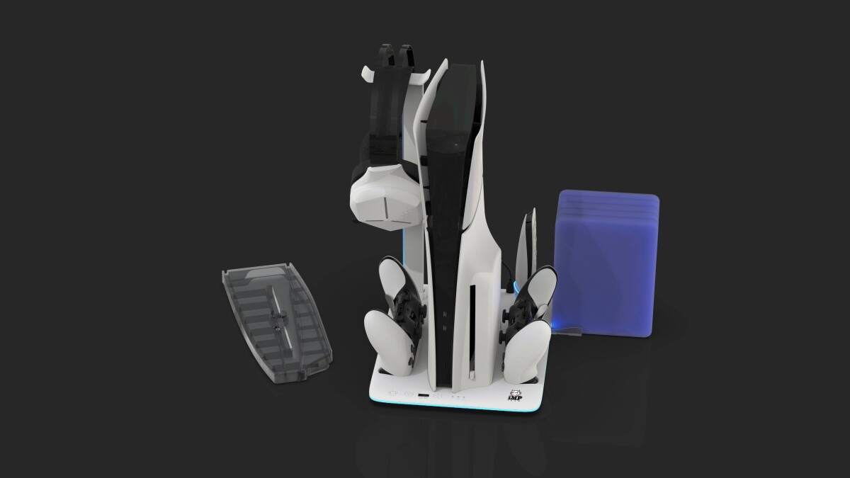 Imp Tech - Dlx Led Multi Function Charge And Cool Stand - Grey