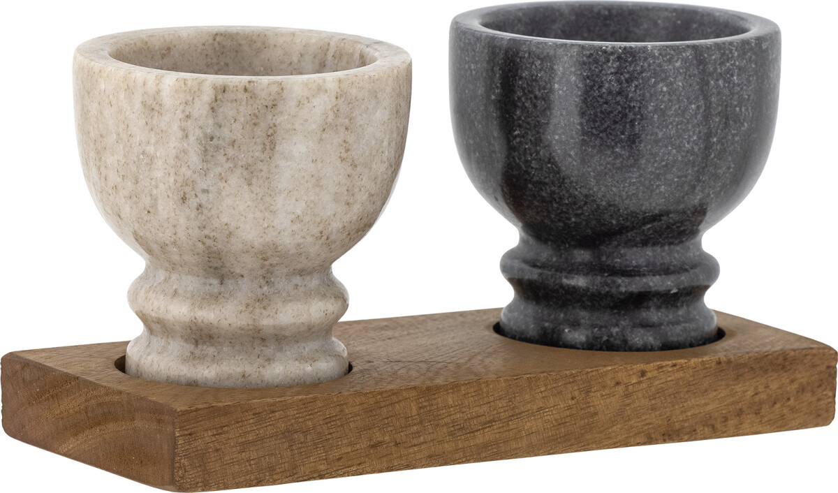 Bloomingville - Inesa Salt Og Peber Kar - Natur - Marmor