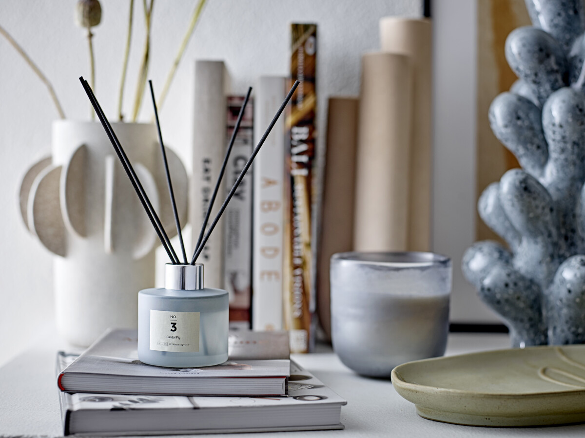 Bloomingville - Innes Vase - Blå - Stentøj - H 36 5 Cm