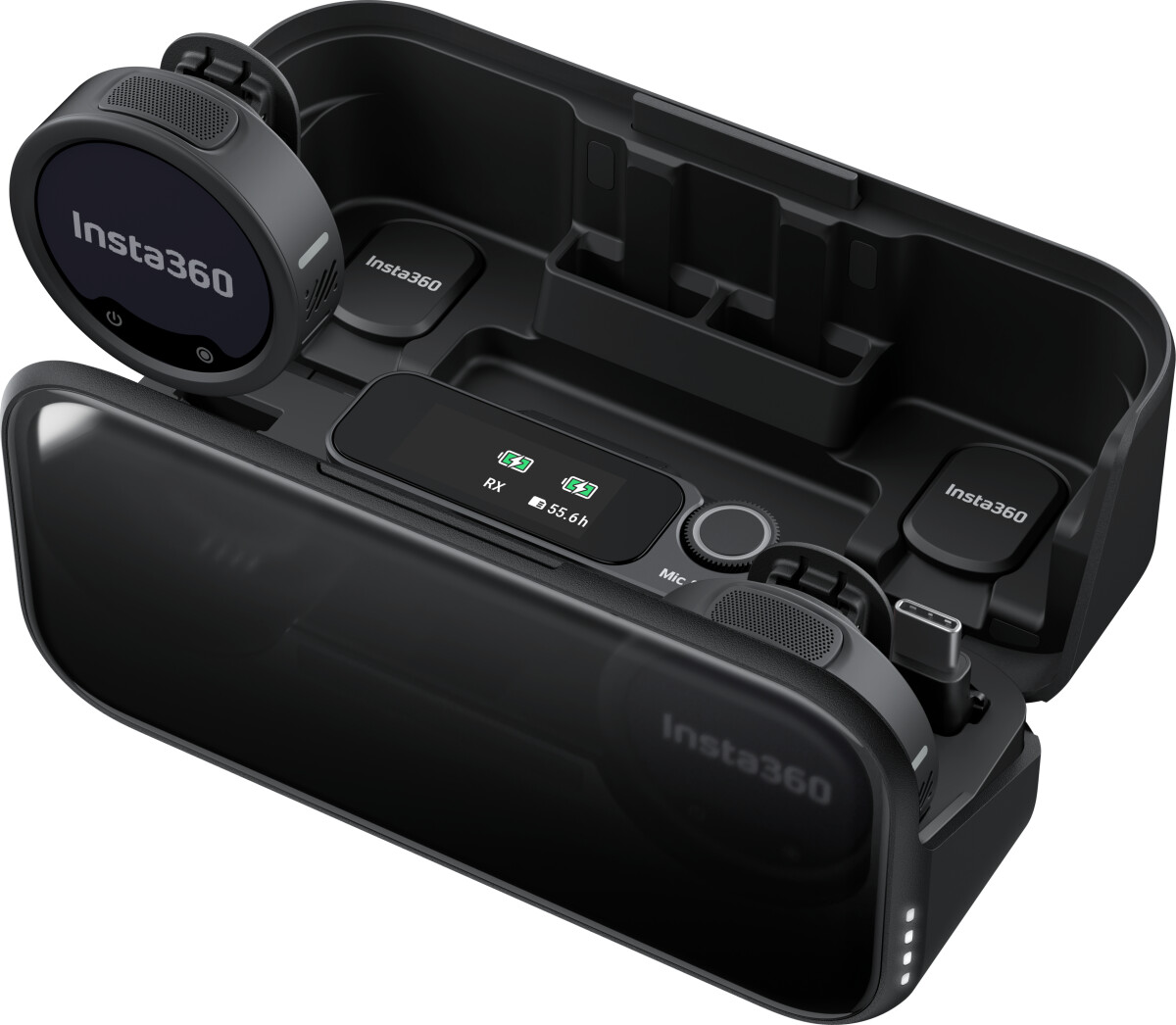 Insta360 - Mic Pro 2Tc 1 Rx - Professionelt Trådløst Mikrofonsæt Med 2