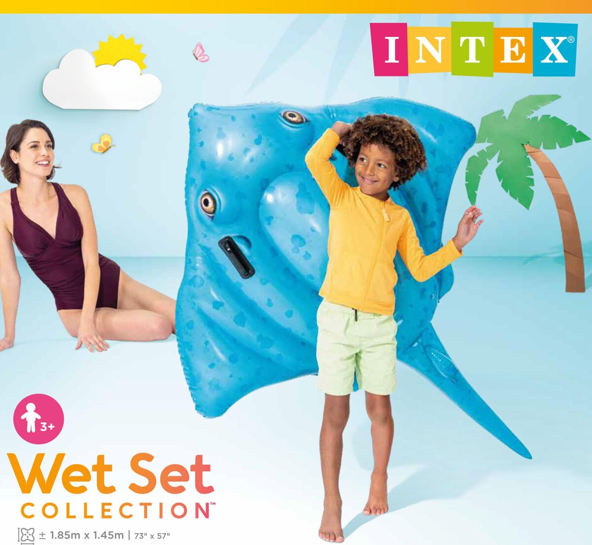 Intex Badedyr - Rokke - Wet Set Collection - Blå - 185X145 Cm