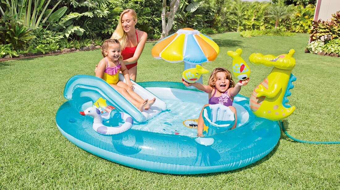 Intex Badebassin Med Rutsjebane - Gator Play Center 160L