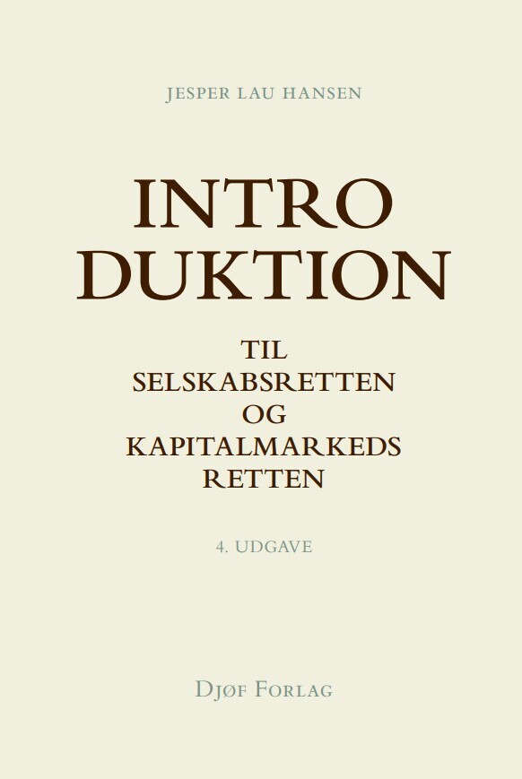 Introduktion Til Selskabsretten Og Kapitalmarkedsretten