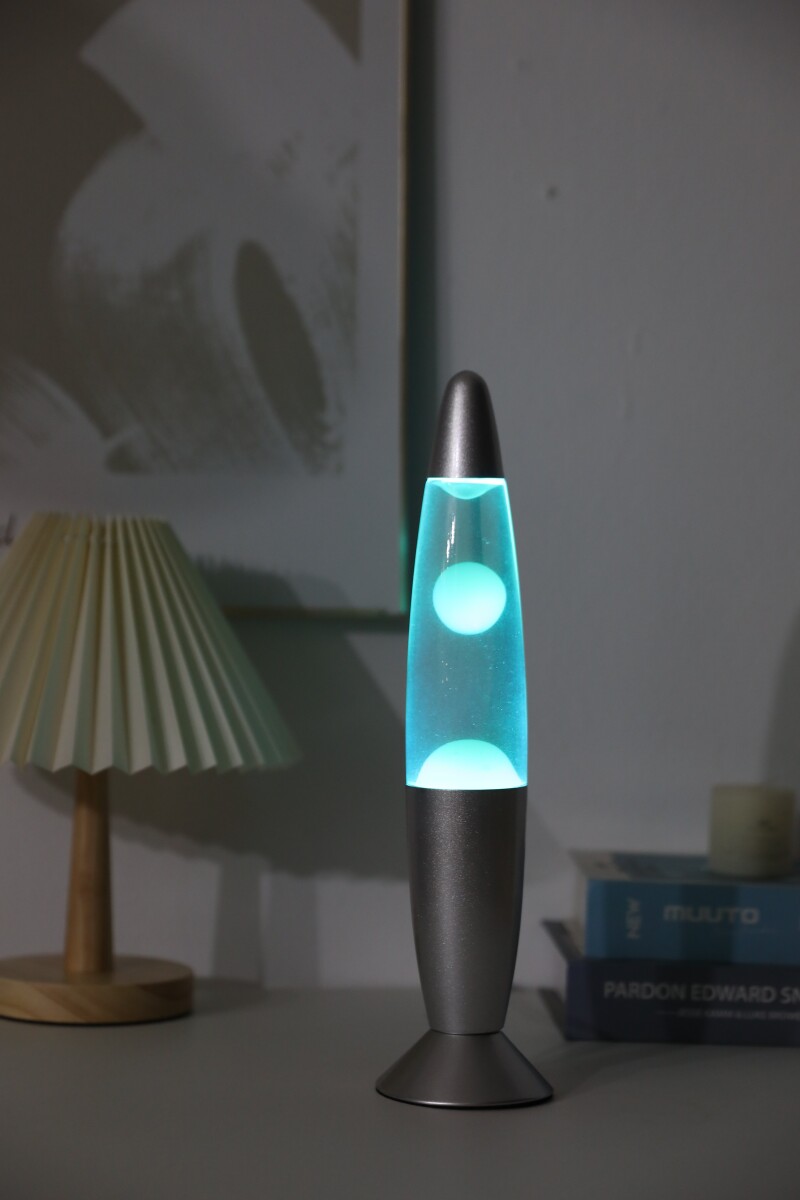 Itotal - Led Lava Lampe - Farveskiftende - Sølv Base - Hvid Voks