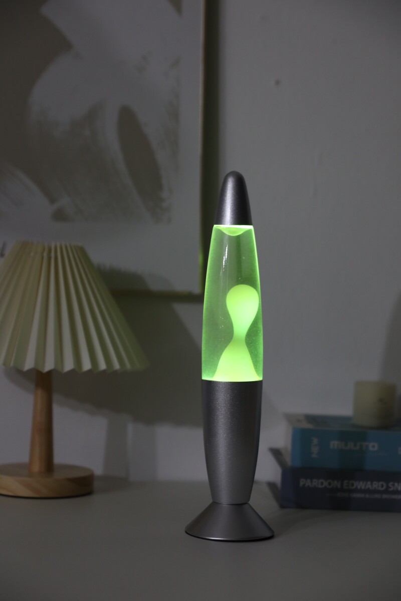 Itotal - Led Lava Lampe - Farveskiftende - Sølv Base - Hvid Voks