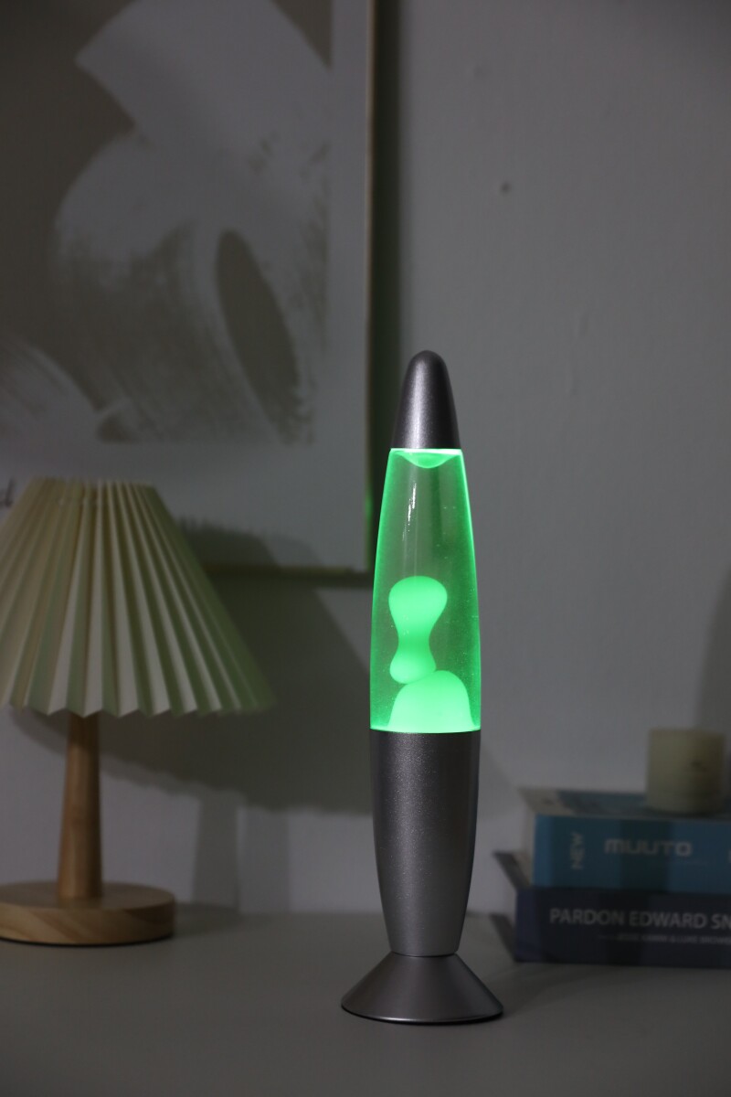 Itotal - Led Lava Lampe - Farveskiftende - Sølv Base - Hvid Voks