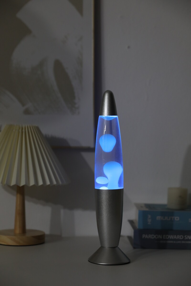 Itotal - Led Lava Lampe - Farveskiftende - Sølv Base - Hvid Voks