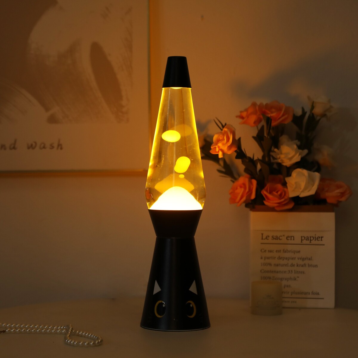 Itotal - Lava Lampe 40 Cm - Black Cat