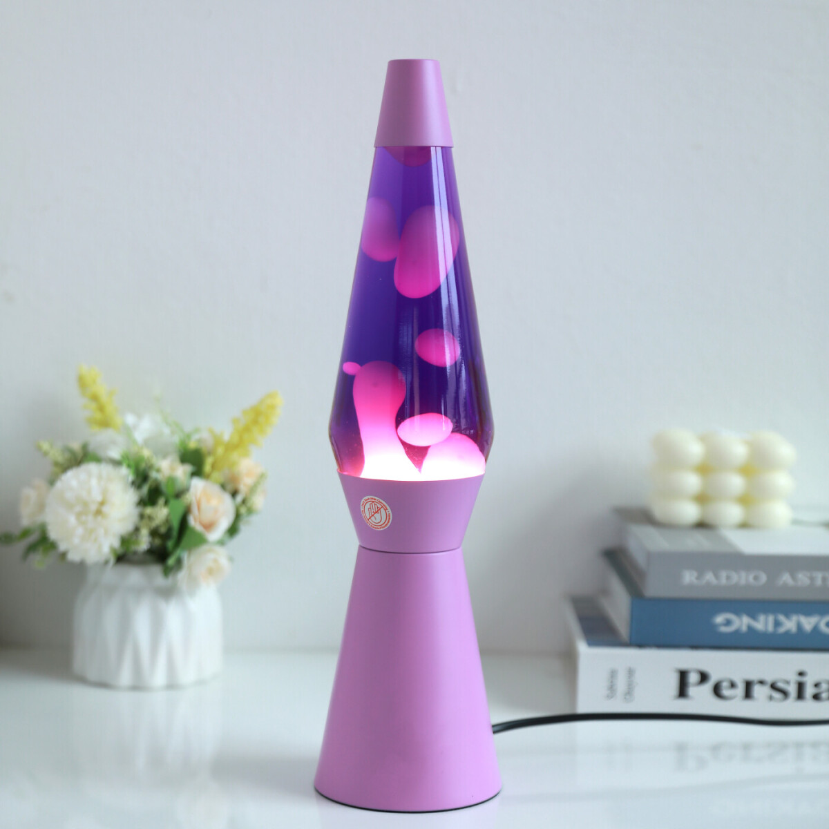 Itotal - Lava Lampe - Lyserød Og Lilla - 36 Cm