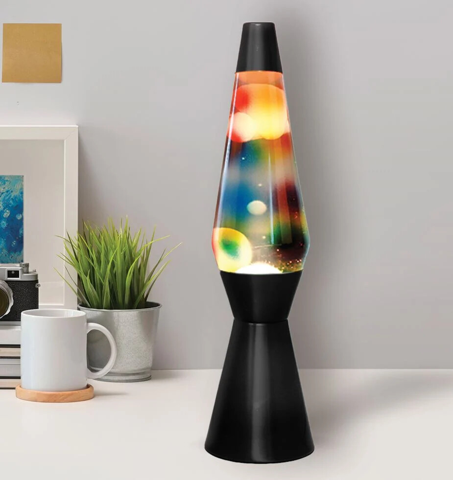 Itotal - Lava Lampe - Regnbue - Sort - 36 Cm