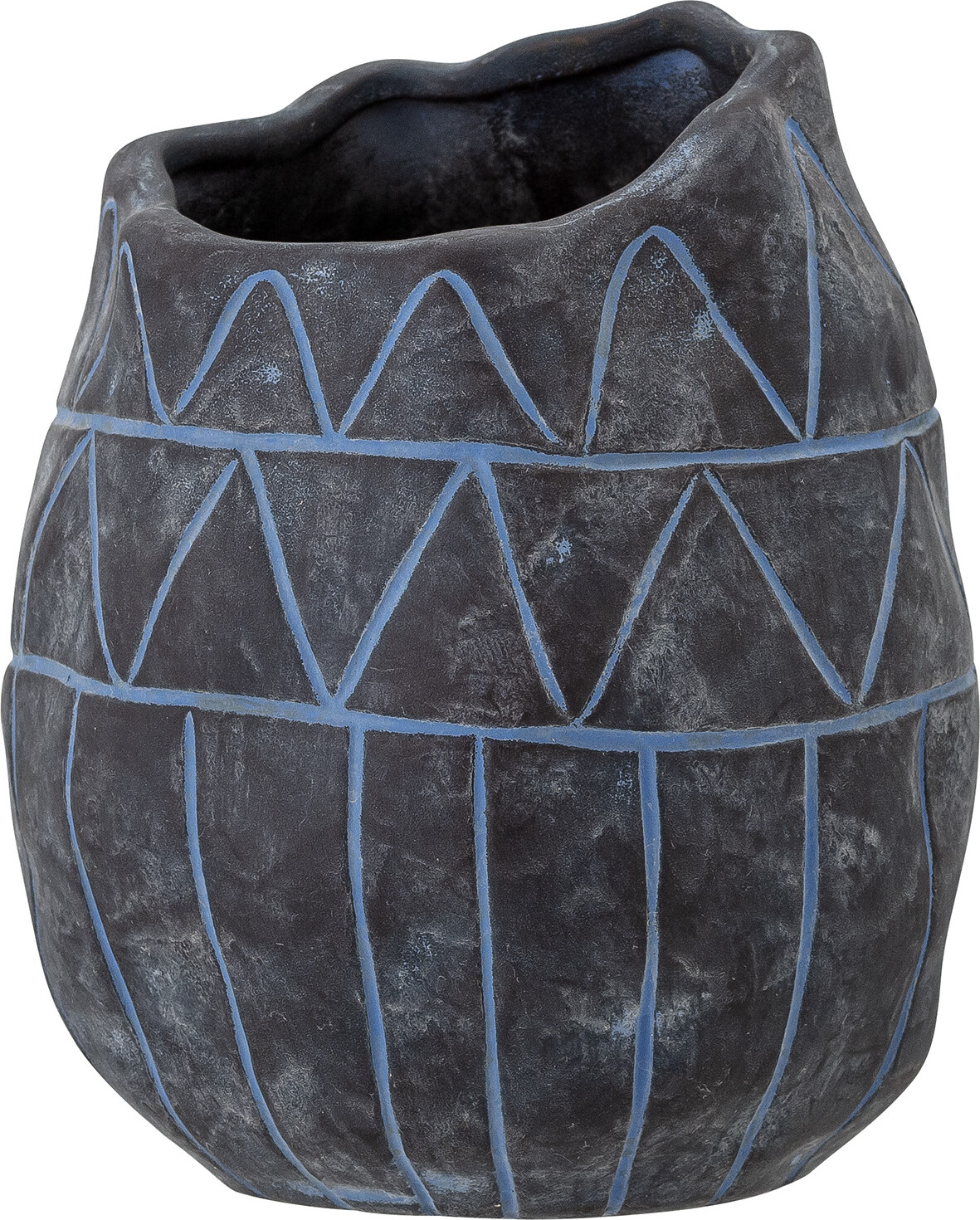 Creative Collection - Ivo Deko Vase - Blå - Keramik - H 18 Cm