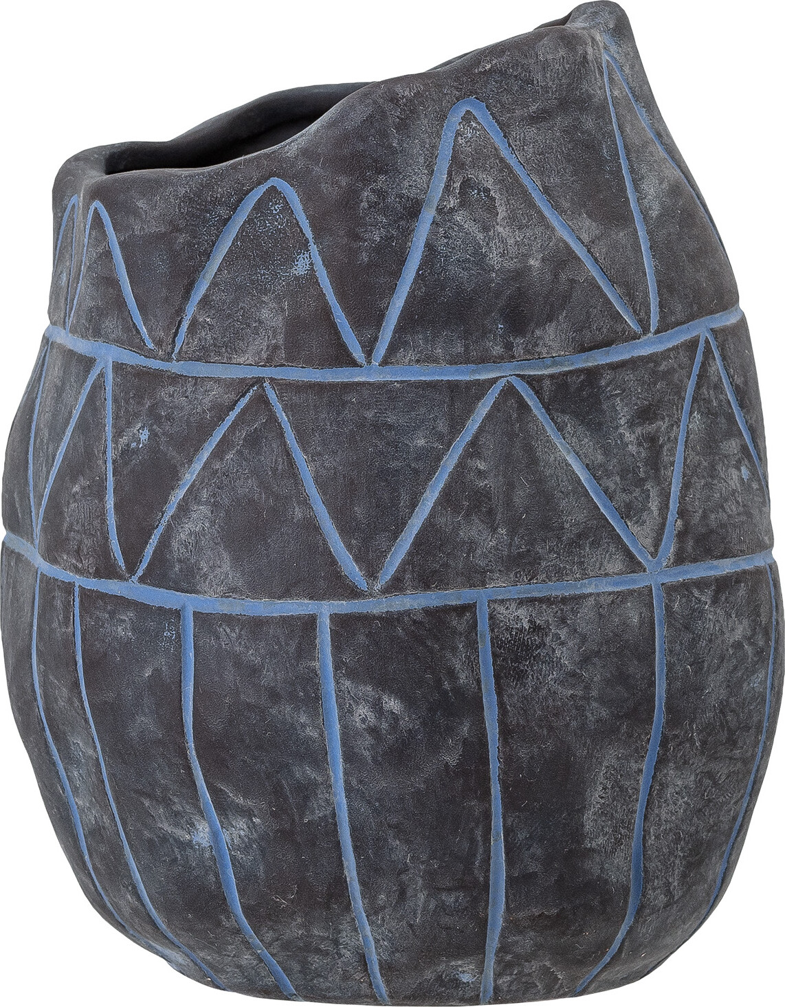 Creative Collection - Ivo Deko Vase - Blå - Keramik - H 18 Cm