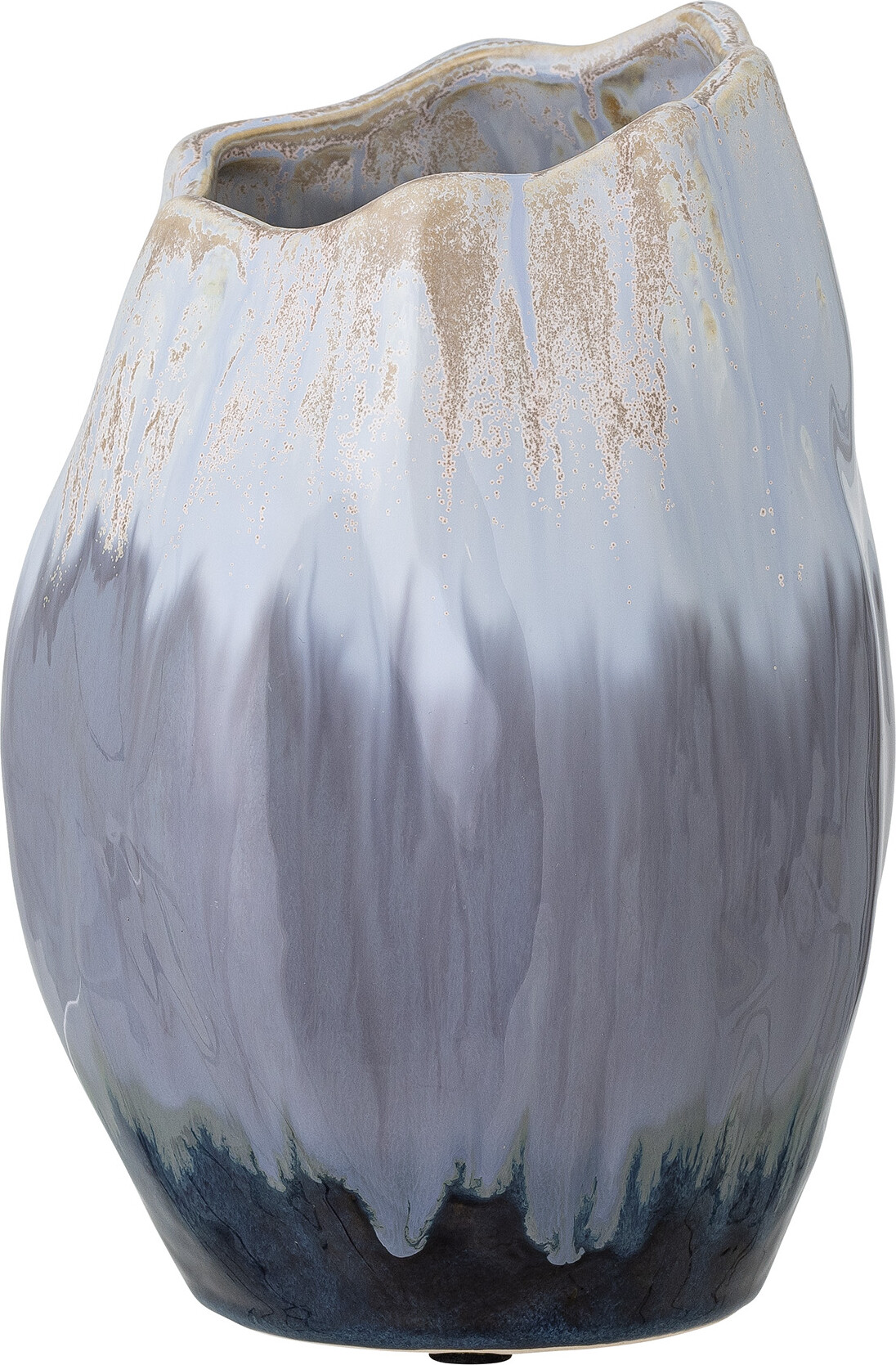 Bloomingville - Jace Deko Vase - Blå - Keramik - H 24 Cm