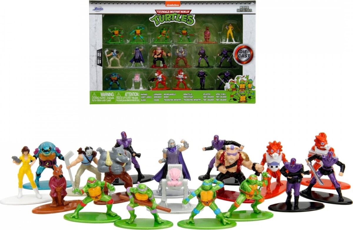 Ninja Turtles Figurer - Nano Metalfigs - Die Cast - 18 Stk - Jada
