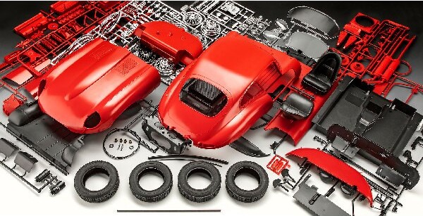 Revell - Jaguar E-Type Modelbil Byggesæt - 1 8 - Level 5 - 07717