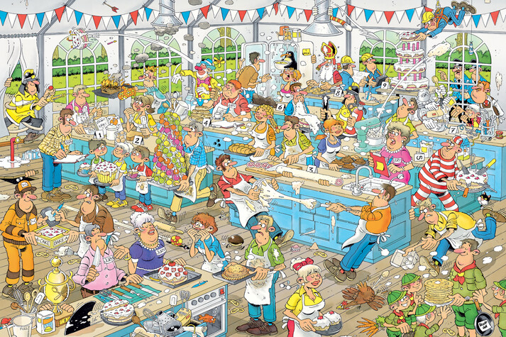 Jan Van Haasteren Puslespil - 1500 Brikker - Den Store Bagedyst