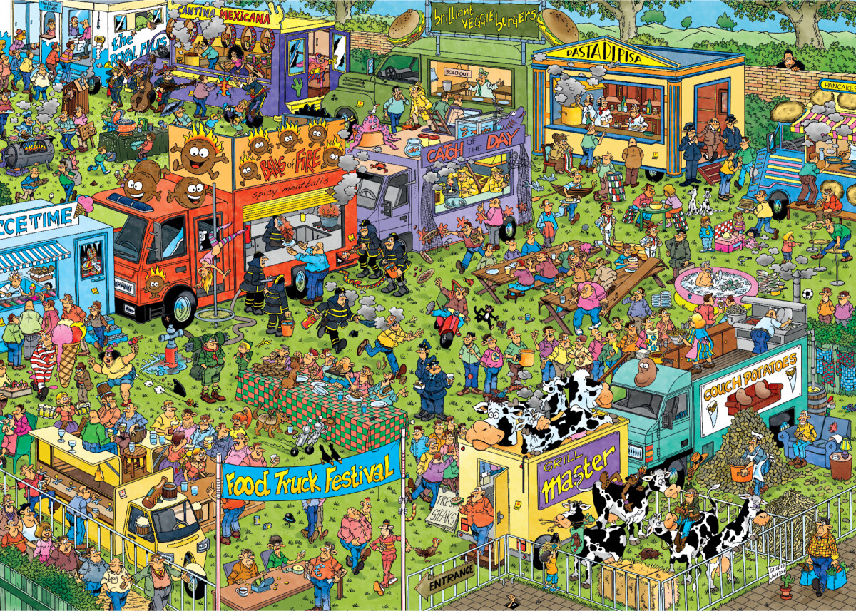 Jan Van Haasteren - Food Truck Festival Puzzle - 1000 Brikker